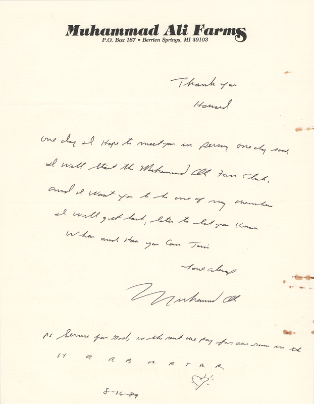 Lot 436 Muhammad Ali Autograph Letter Signed