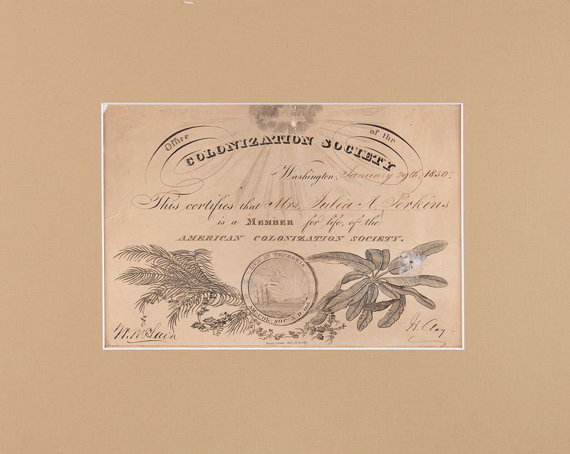 Lot 100 Henry Clay Signed 'American Colonization Society' Lifetime Membership Certificate (1850)
