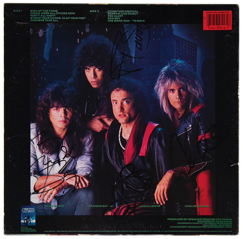 Lot 366 Quiet Riot Signed Album - Condition Critical