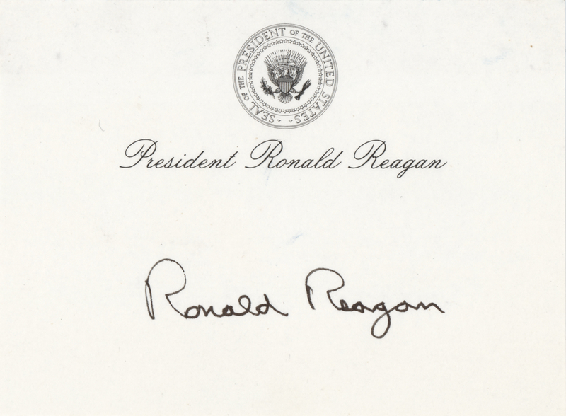 Lot 67 Ronald Reagan Signature