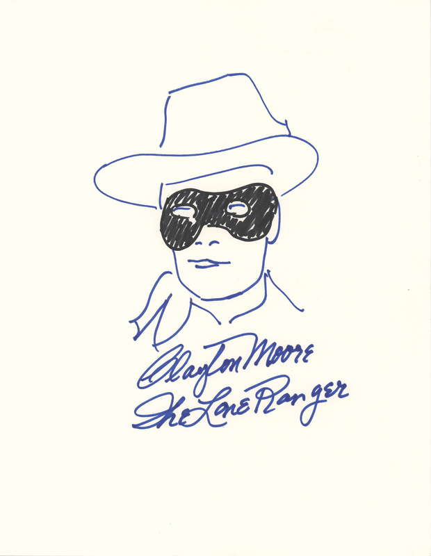 Lot 423 Clayton Moore Signed Sketch