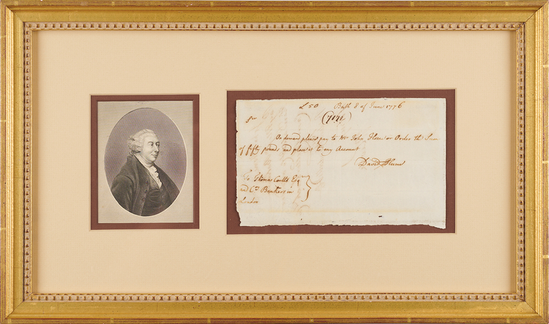 Lot 191 David Hume Autograph Document Signed, Payable to Dramatist John Home