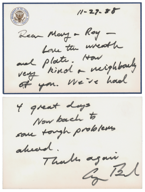 Lot 77 George Bush Autograph Letter Signed as President-Elect: 