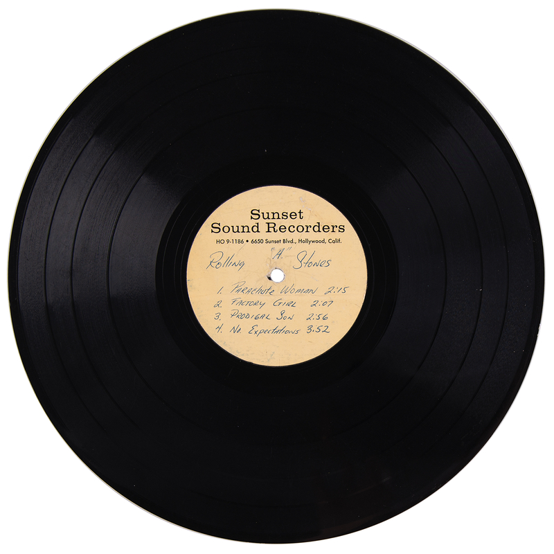 Lot 368 Rolling Stones Sunset Sound Reference Pressing for Beggars Banquet