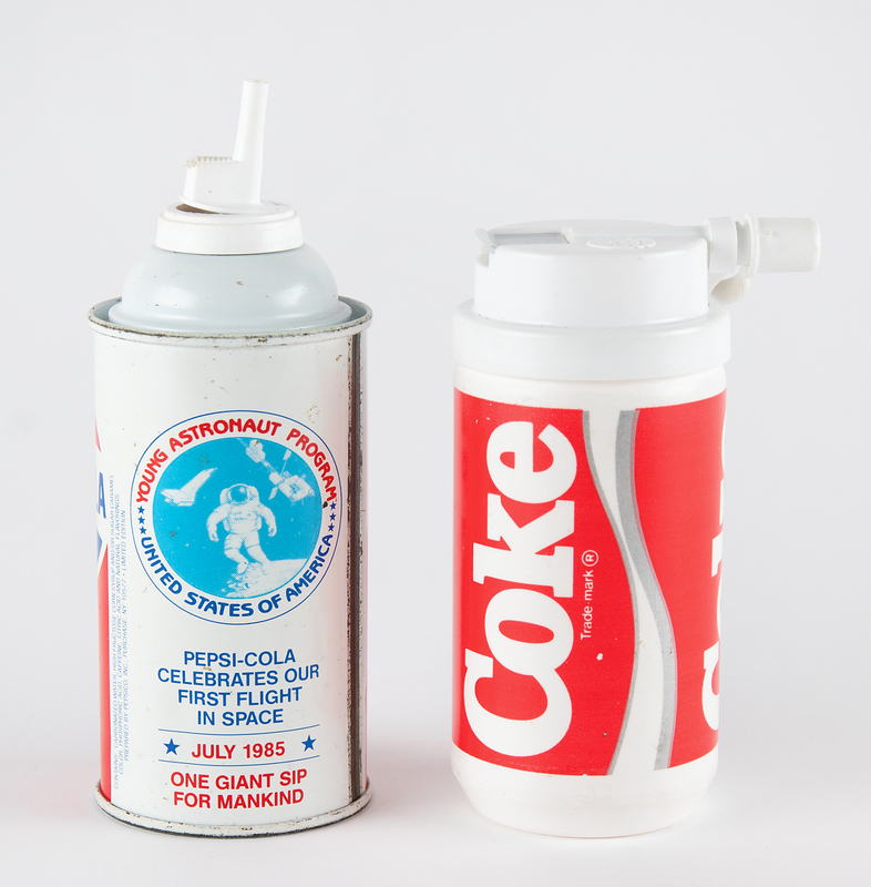 Lot 276 Space Shuttle: Coke and Pepsi Replica Space Cans
