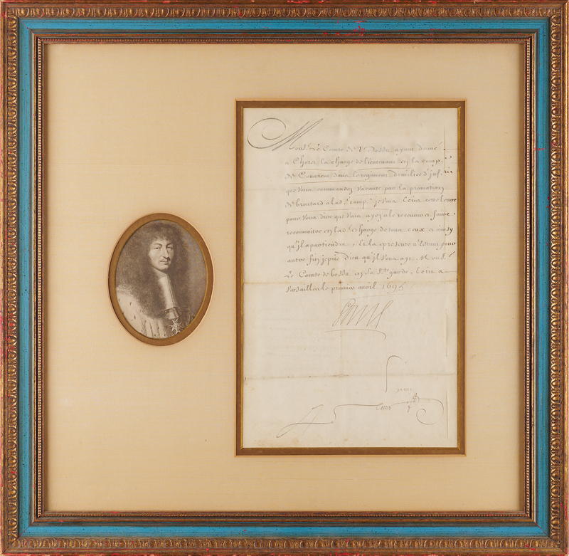Lot 158 King Louis XIV Letter Signed - Military Promotion Issued at Versailles