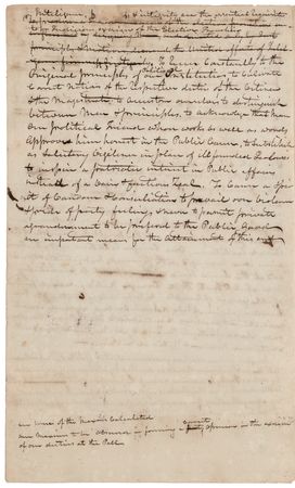 Lot #7 [George Washington] Washington Benevolent Society Constitution Manuscript Draft: 