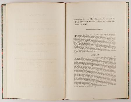 Lot #124 [Great Britain and United States] Treaty Establishing the Northwest Boundary Between Canada and the United States (1819) - Image 2