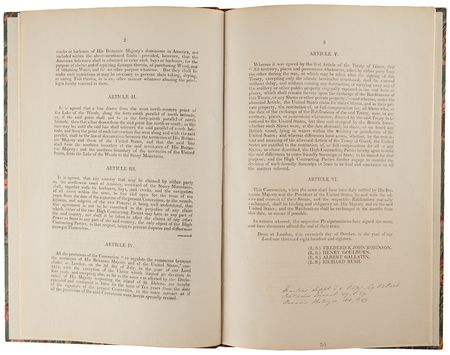 Lot #124 [Great Britain and United States] Treaty Establishing the Northwest Boundary Between Canada and the United States (1819) - Image 3