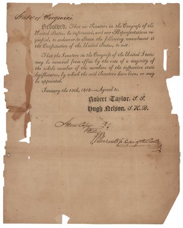 Lot #126 Virginia: Document Proposing a