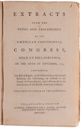 Lot #101 Continental Congress: Extracts from the Votes and Proceedings of the American Continental Congress (First Edition, 1774–1776) - Image 2