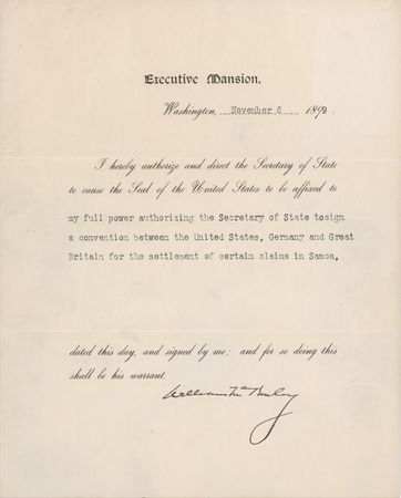 Lot #38 William McKinley Document Signed as