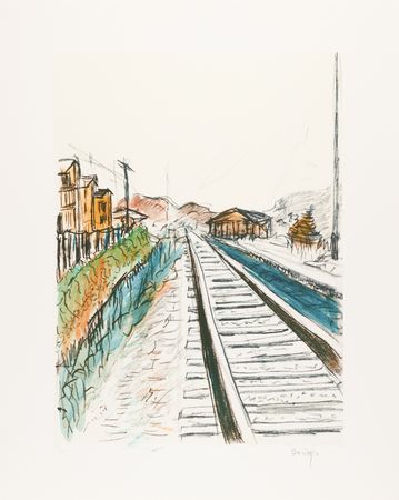 Lot #338 Bob Dylan Signed 'Train Tracks' Giclee Print (Ltd. Ed. #155/295) - Released in the Original 2008 'Drawn Blank' Series - Image 1