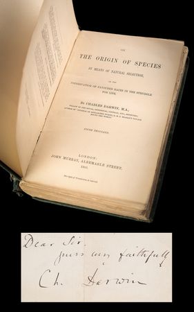Lot #179 Charles Darwin Signature in On the Origin