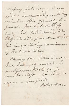 Lot #171 Robert Owen Autograph Letter Signed: 