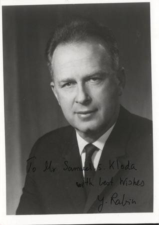Lot #148 Yitzhak Rabin Signed Photograph