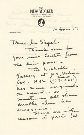 Lot #291 Charles Addams Autograph Letter Signed