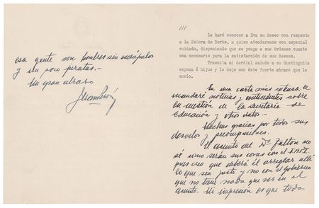 Lot #147 Juan and Eva Peron (2) Typed Letters Signed - Image 2