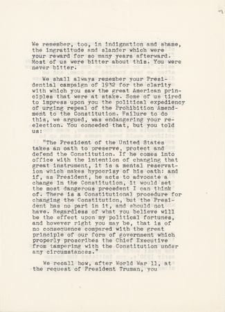Lot #40 Herbert Hoover: Lewis Strauss Signed Souvenir Typescript - Image 4