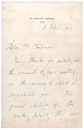 Lot #134 Joseph Chamberlain Autograph Letter