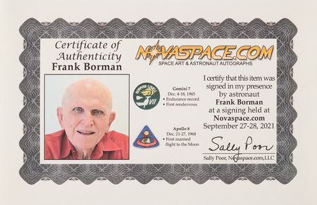 Lot #267 Frank Borman Signed Oversized Photograph - Image 3