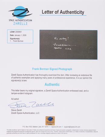 Lot #267 Frank Borman Signed Oversized Photograph - Image 4