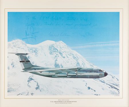 Lot #272 Apollo 11 Signed 'Lockheed C-141 Starlifter' Poster - 