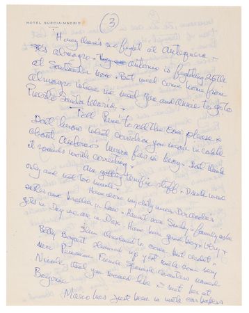 Lot #300 Ernest Hemingway Autograph Letter Signed from His 'Dangerous Summer' of Bullfights in Spain: 