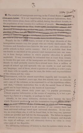 Lot #32 Rutherford B. Hayes Signed Revised Paste-Up Address, Advocating Universal Public Education and Federal Support for Schooling in the Post-Reconstruction Era - Image 5