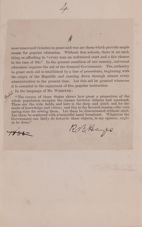 Lot #32 Rutherford B. Hayes Signed Revised Paste-Up Address, Advocating Universal Public Education and Federal Support for Schooling in the Post-Reconstruction Era - Image 6