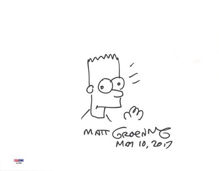 Lot #294 Matt Groening Signed Sketch of Bart