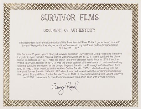 Lot #355 Lynyrd Skynyrd (3) Recovered Crash Site Currency - From the Collection of Guitar Tech Craig Reed - Image 8