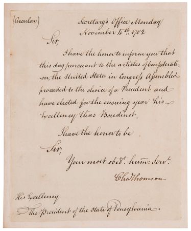 Lot #119 Charles Thomson Revolutionary War-Dated