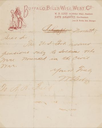 Lot #201 William F. 'Buffalo Bill' Cody Autograph Letter Signed - Dated to His 1887 British Tour - Image 2