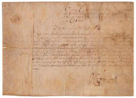 Lot #137 Oliver Cromwell Document Signed,