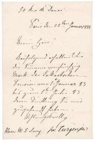 Lot #307 Ivan Turgenev Autograph Letter Signed