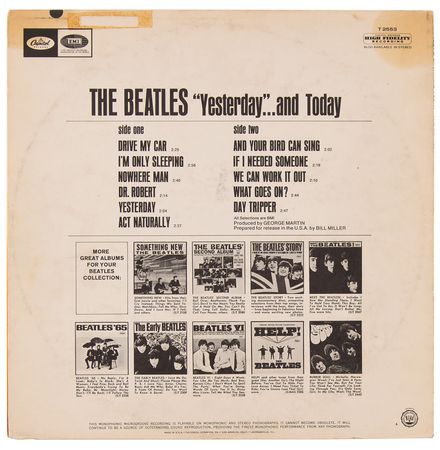 Lot #323 Beatles 'Third State' Butcher Cover Album - Yesterday and Today (Mono) - Image 2
