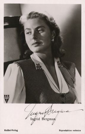 Lot #398 Ingrid Bergman Signed Photograph