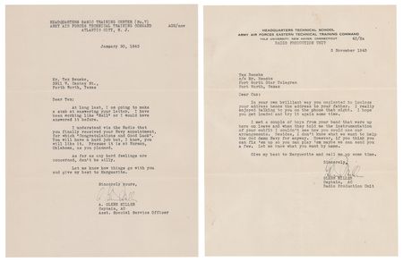 Lot #313 Glenn Miller (2) War-Dated Typed Letters
