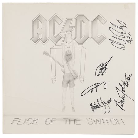 Lot #317 AC/DC Signed Album - Flick of the Switch