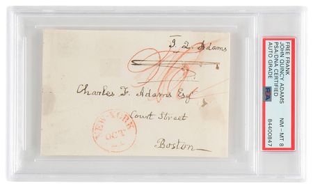 Lot #18 John Quincy Adams Signed Free Frank - PSA
