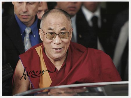 Lot #164 Dalai Lama Signed Photograph