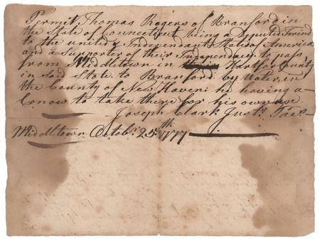Lot #224 Revolutionary War-Dated Connecticut