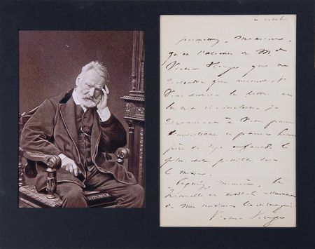Lot #304 Victor Hugo Autograph Letter Signed