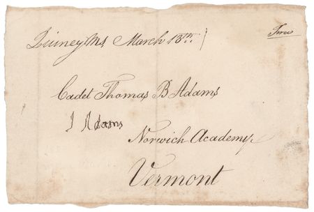Lot #8 John Adams Signed Free Frank to His