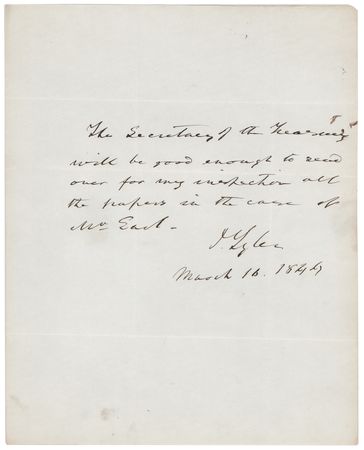 Lot #21 John Tyler Autograph Letter Signed as
