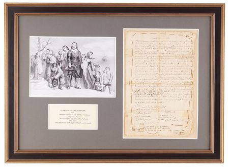 Lot #120 Mayflower and Plymouth Colony: John Alden and Thomas Prence Document Signed (1663) - Image 2