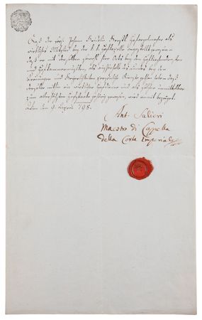 Lot #312 Antonio Salieri Signed Document