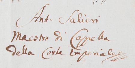 Lot #312 Antonio Salieri Signed Document Certifying the Imperial Court Service of Viennese Organ Builder Johann Friedrich Ferstl (1798) - Image 2