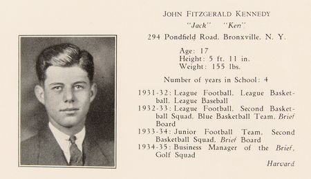 Lot #56 John F. Kennedy 1935 Choate 'The Brief' Yearbook - Image 2